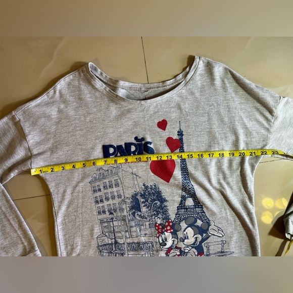 Disney Parks Epcot Paris Long Sleeve, Size XL Mikey, Minnie gray T-shirt  cotton - Picture 6 of 16